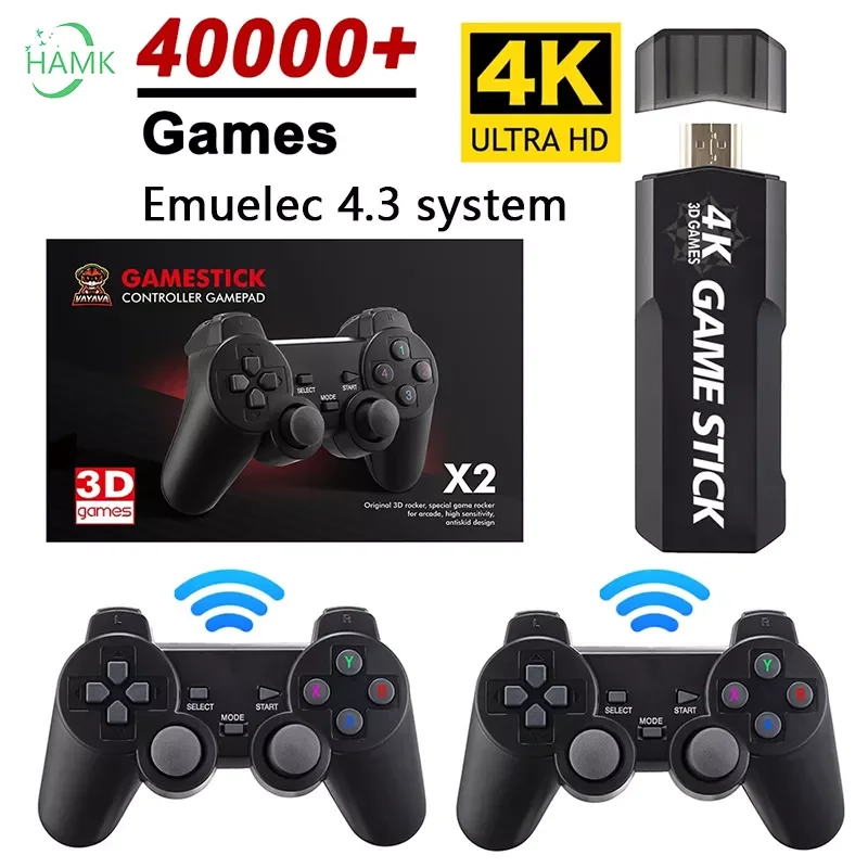 

Vintage Game Console 4K HD Video Controller 2.4G Dual Wireless Controller PSP Game Stick PS1 GBA