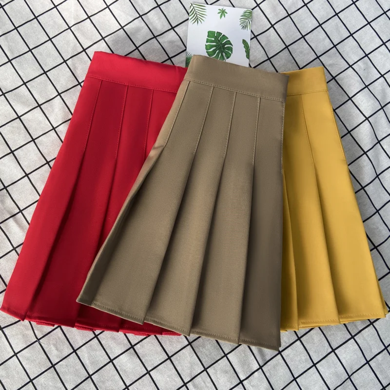 

Women's Skirt Fashion Summer High Waist Black a Line Mini Pleated Short Skirts for School Girls Korean Style Ladies Clothing