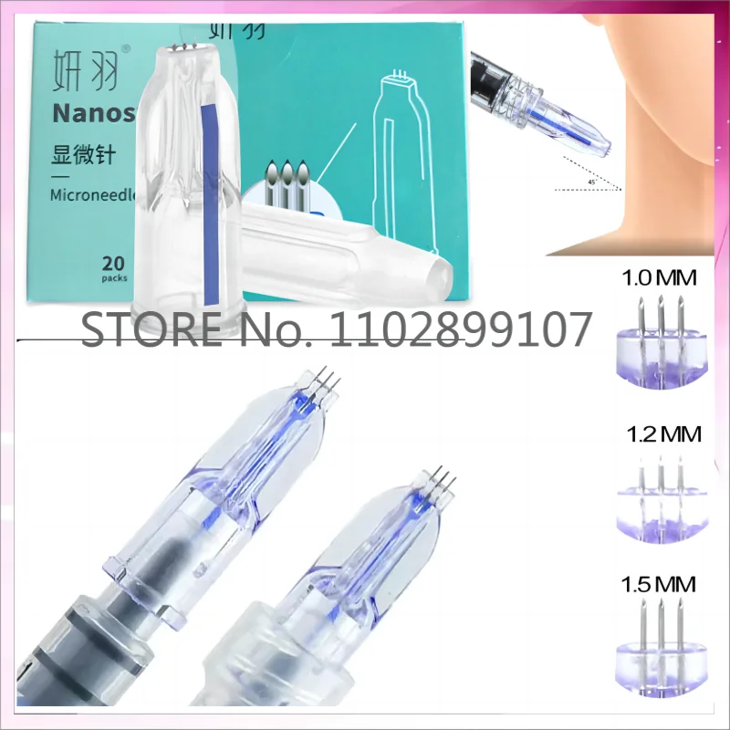 

High Nanosoft Microneedles 34G 1.2mm 1.5mm Fillmed Hand Three Needles for Anti Aging Around Eyes and Neck Lines Skin Care Tool