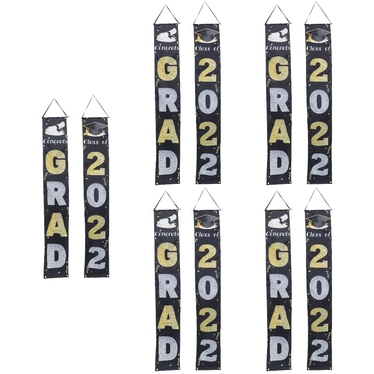 

5 Pairs of Creative Congrats Grad Door Couplets Graduation Party Decorations