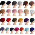 Женский шарф с открытой спиной, однотонный мягкий эластичный нижний платок, мусульманский женский головной платок, хлопковый хиджаб