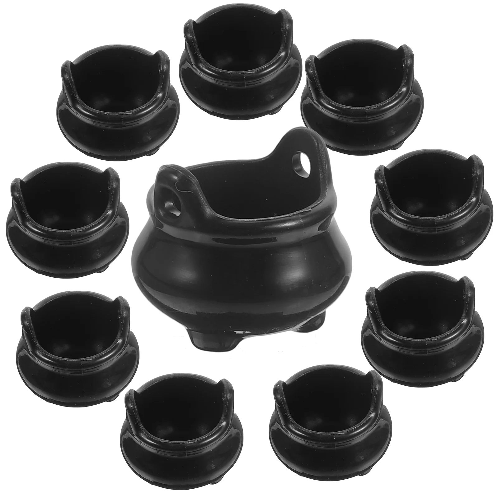 

24pcs Plastic Mini Cauldron Witch Pot Halloween Micro Landscape House Decoration