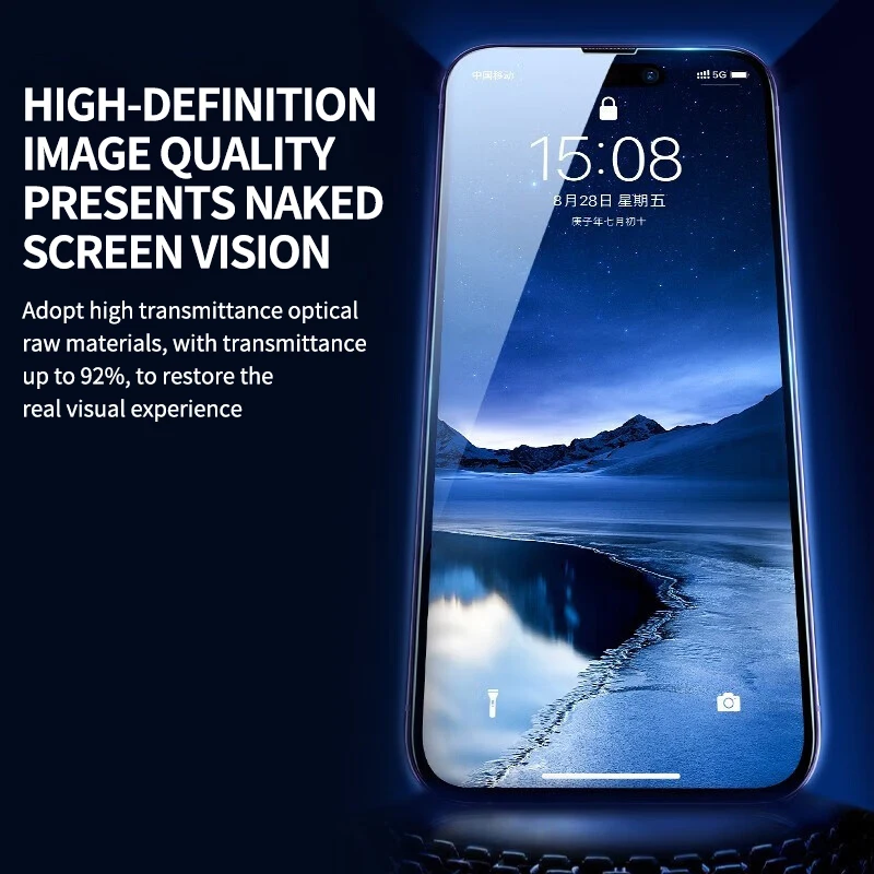 2023 New 4PCS Tempered Glass for iPhone 14 Pro Max Screen Protectors on for iPhone 11 12 13 Pro XR X XS Max SE2020 HD Film Glass