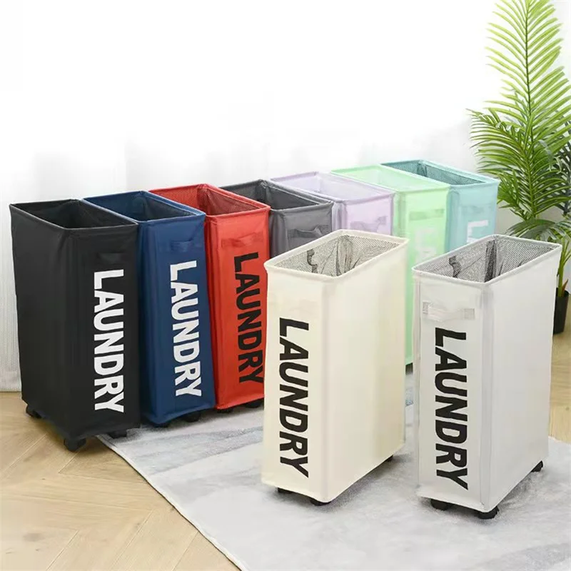 

Оксфордская корзина для белья с колесами, многофункциональная угловая тонкая корзина для белья, корзина для хранения грязной одежды, конте...
