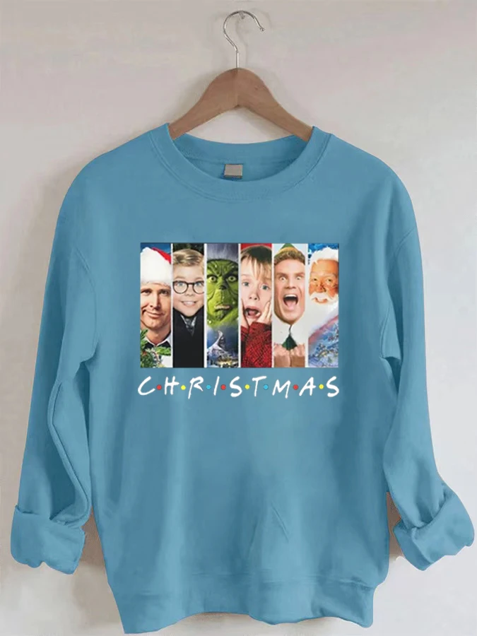 

Christmas Movie Friends Casual Crewneck Sweatshirt