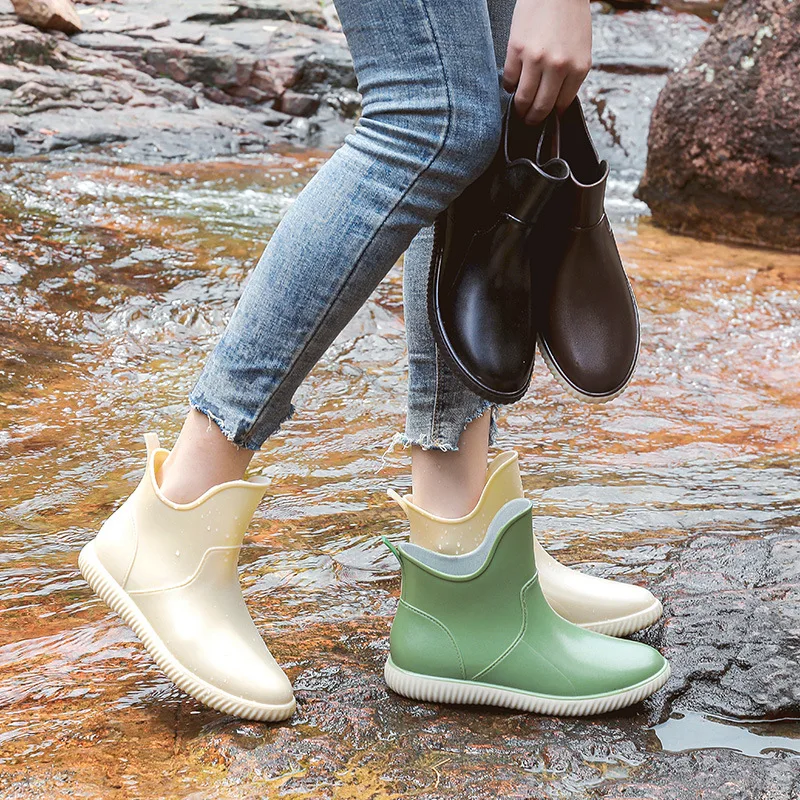 

New Fashion Women's Boots 2023 Women's Outdoor Platform Rain Boots Comfortable Slip-on Non-slip Rain Boots Women's Casual Boots