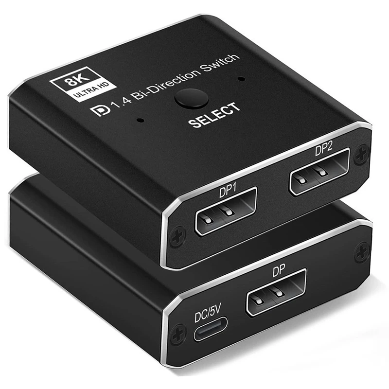 

Порт дисплея 1,4, переключатель 8K, порт дисплея, двунаправленный разветвитель, переключатель, порт дисплея квм 2x1x2, дисплей-порт 8K @ 30 Гц 4K @ 120 Г...