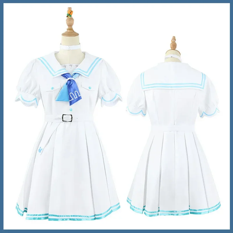 FC6Аниме Виртуальный YouTuber Usada Pekora Косплей Костюм Парик Джинсовая Куртка JK Платье