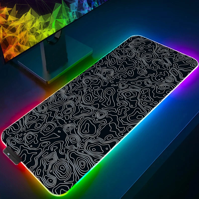 

Игровые коврики RGB, коврик для мыши, светодиодный игровая топографическая карта, бесшовные аксессуары для ПК, коврик для мыши ноутбука, свет...