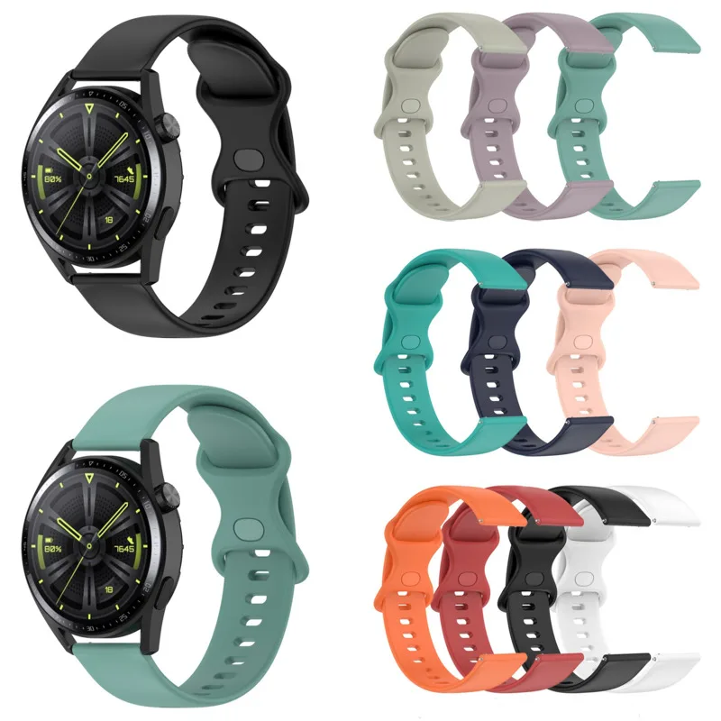 

For Huawei watch GT3 strap 22mm flat head silicone strap Huawei GT2 strap 8 suffix