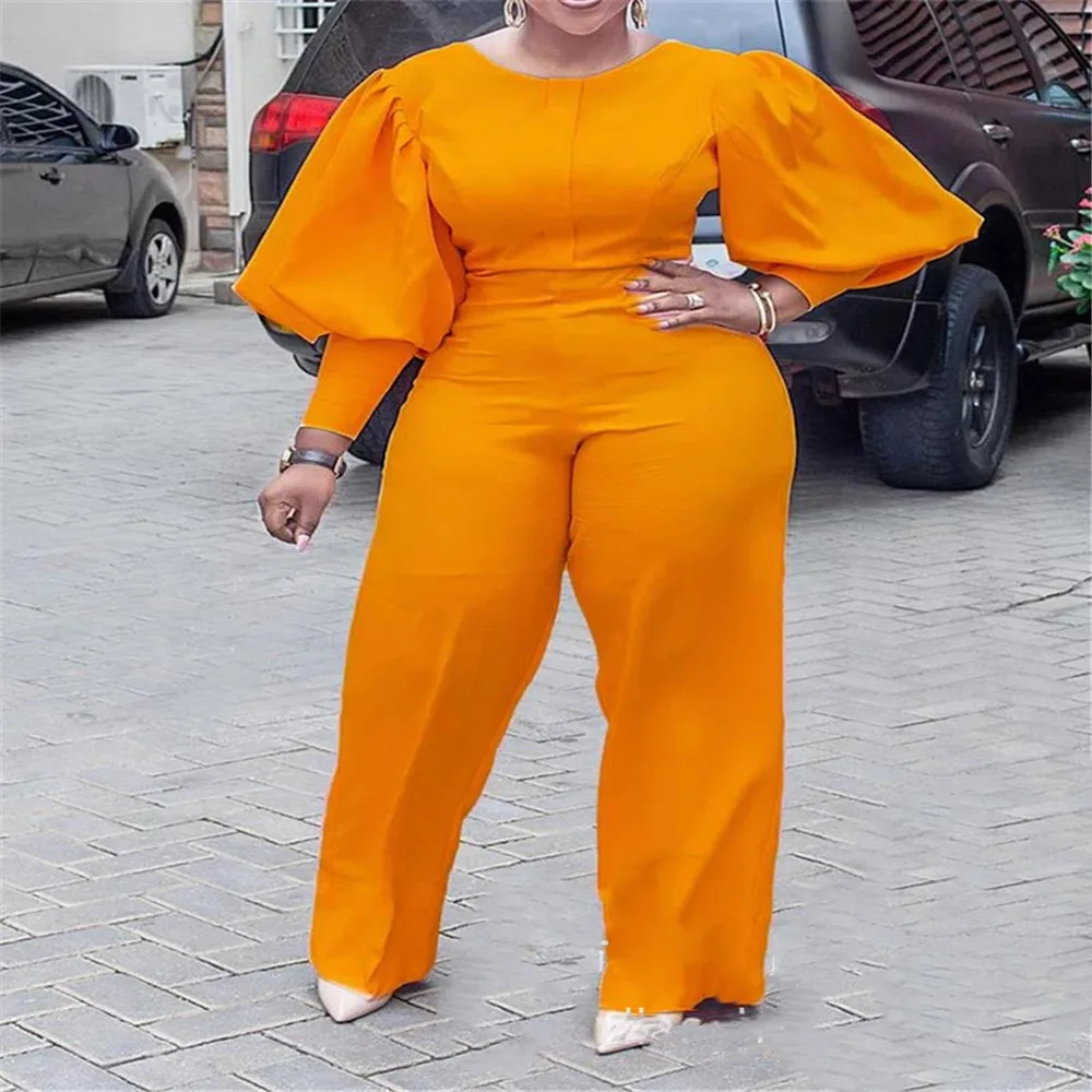 

Комбинезон женский вязаный однотонный с длинными рукавами-фонариками