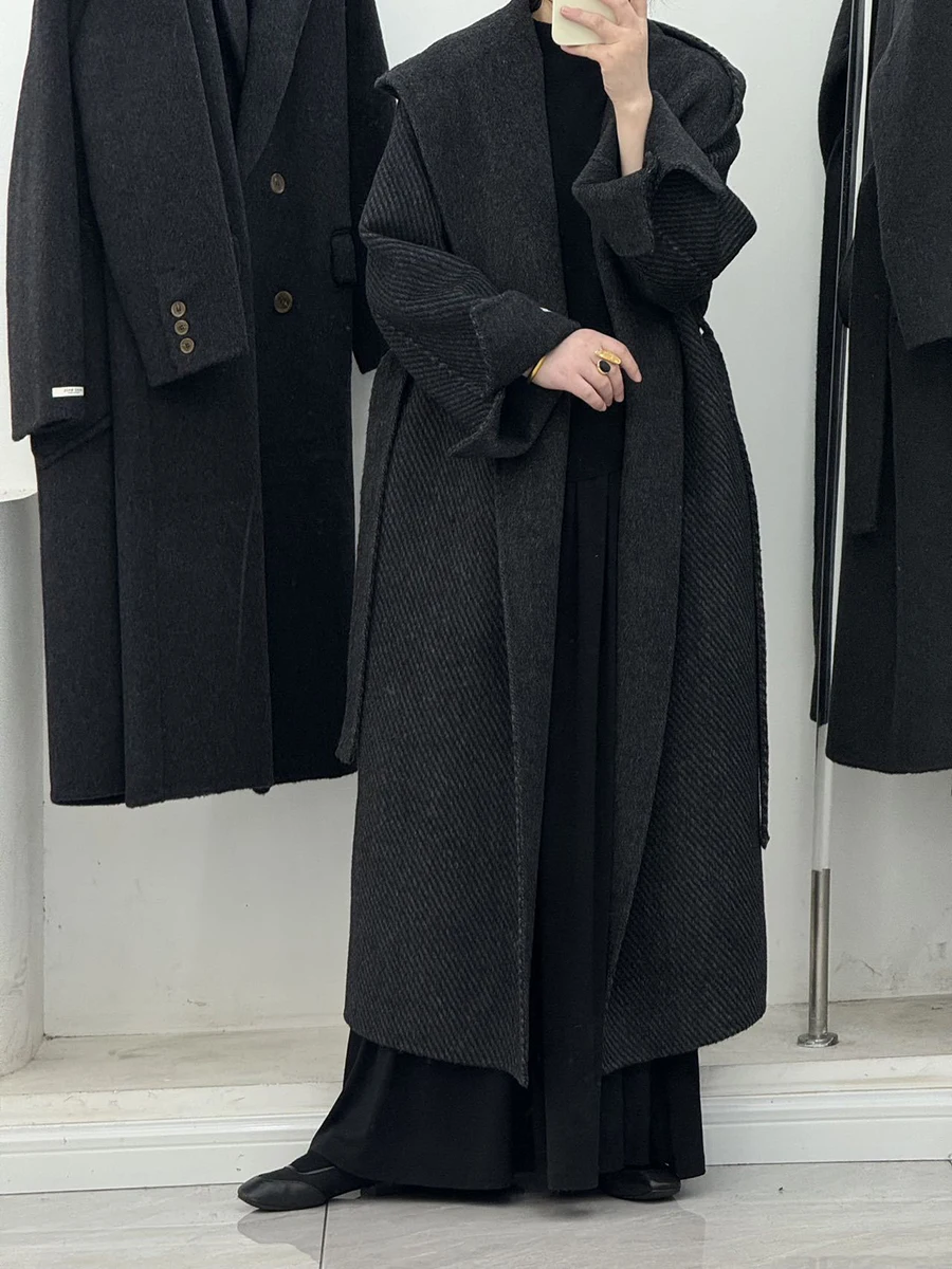 TWOTWINSTYLE однотонные лоскутные шикарные плащи с поясом для женщин длинные рукава