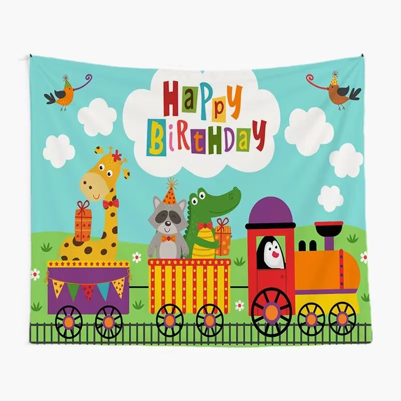 

Wall Decor Tapestry Room Home Aesthetic Hippie Tapisserie Happy Birthday Series Tapiz Pared Tela Grande Decoration Chambre
