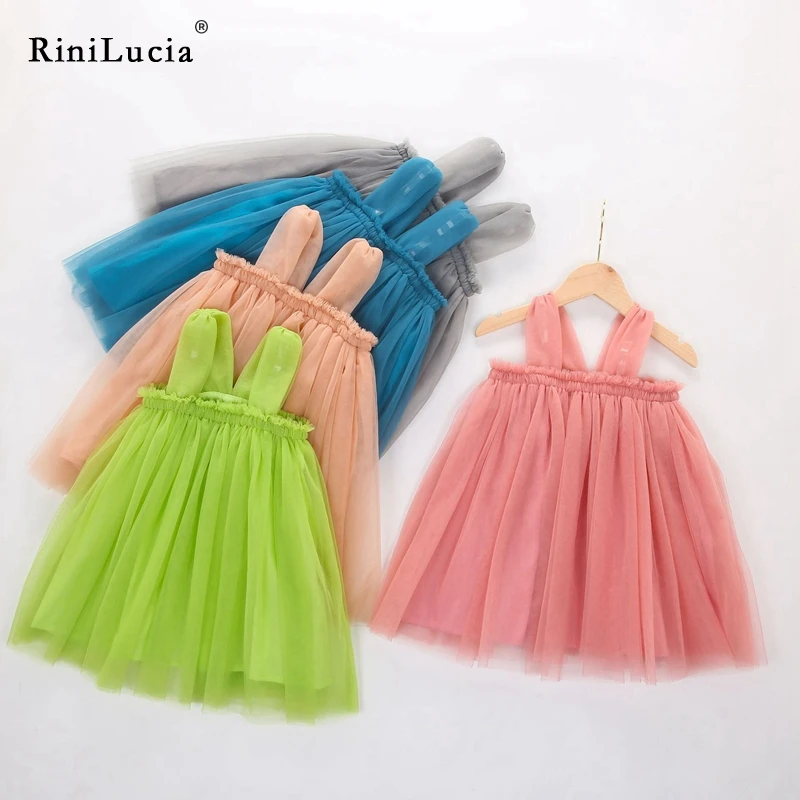 

RiniLucia Princess Kids Baby Dress For Girls Fancy Wedding Dress Sleeveless Party Birthday Baptism Dress For Girl Summer Dresses