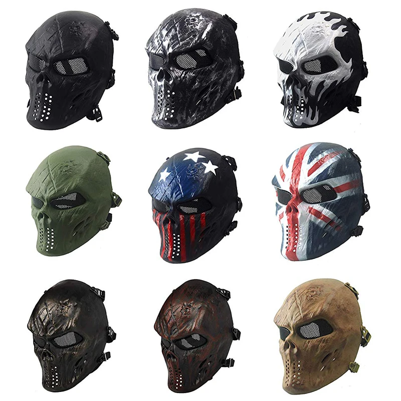 

Камуфляжные маски Typhoon, тактические уличные военные маски CS для военных игр, пейнтбола, страйкбола, черепа, защитная Полнолицевая маска-поли...