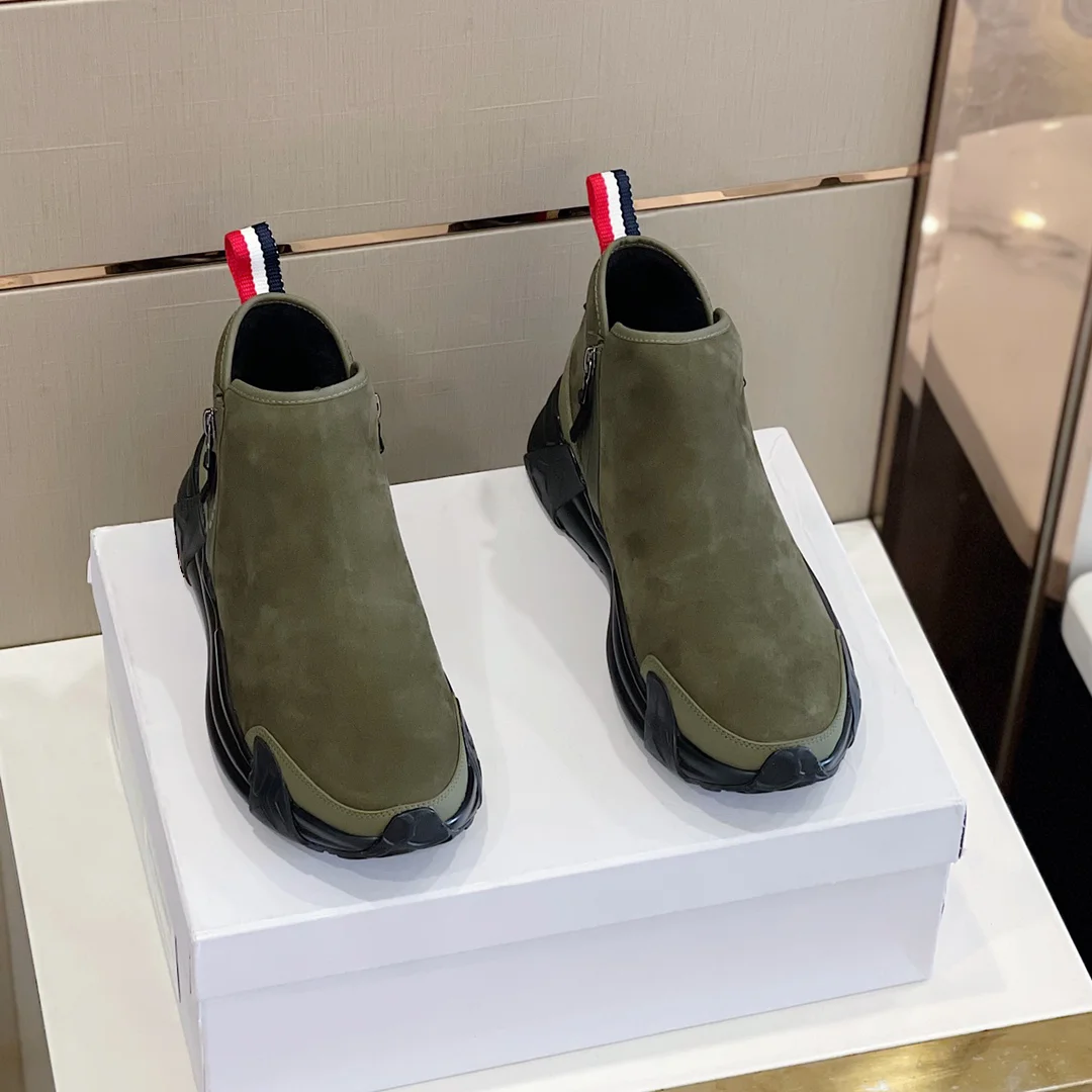

Mon Luxury Brand Men Shoes 2023 Korean Fashion Male Sneakers Leather Solid Zip Army Green Shoe Harajuku Casual Sneaker Shoes