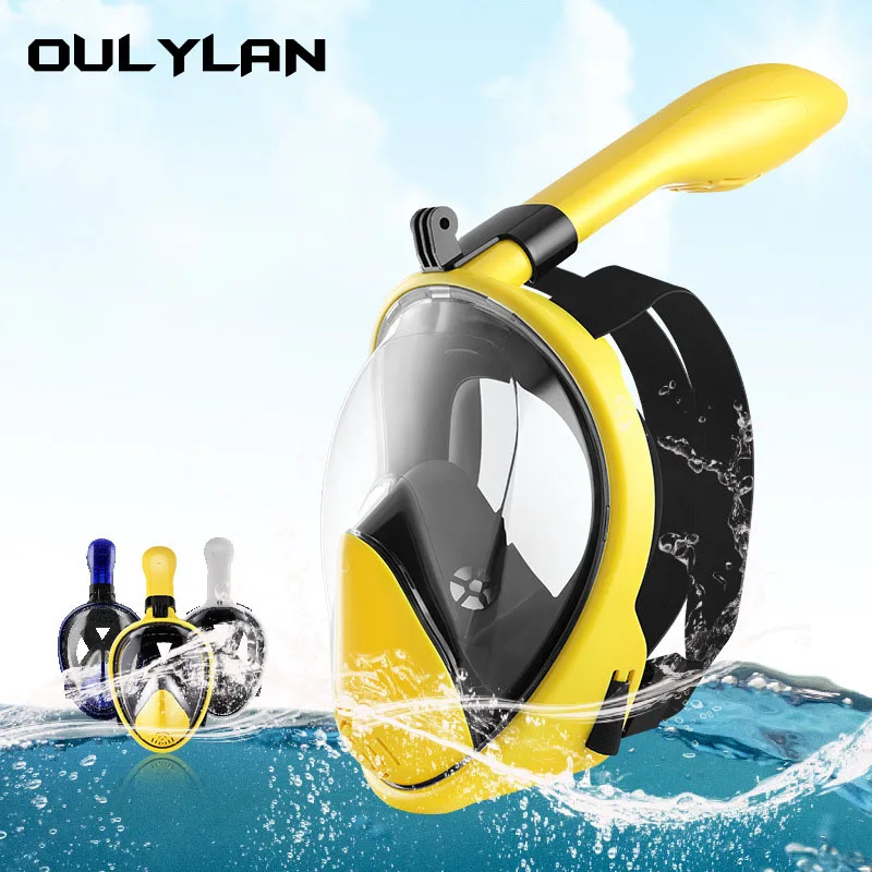 

Oulylan Full Face Snorkeling Masks Panoramic View Anti-fog Anti-Leak Swimming Snorkel Scuba Underwater Diving Mask Adult