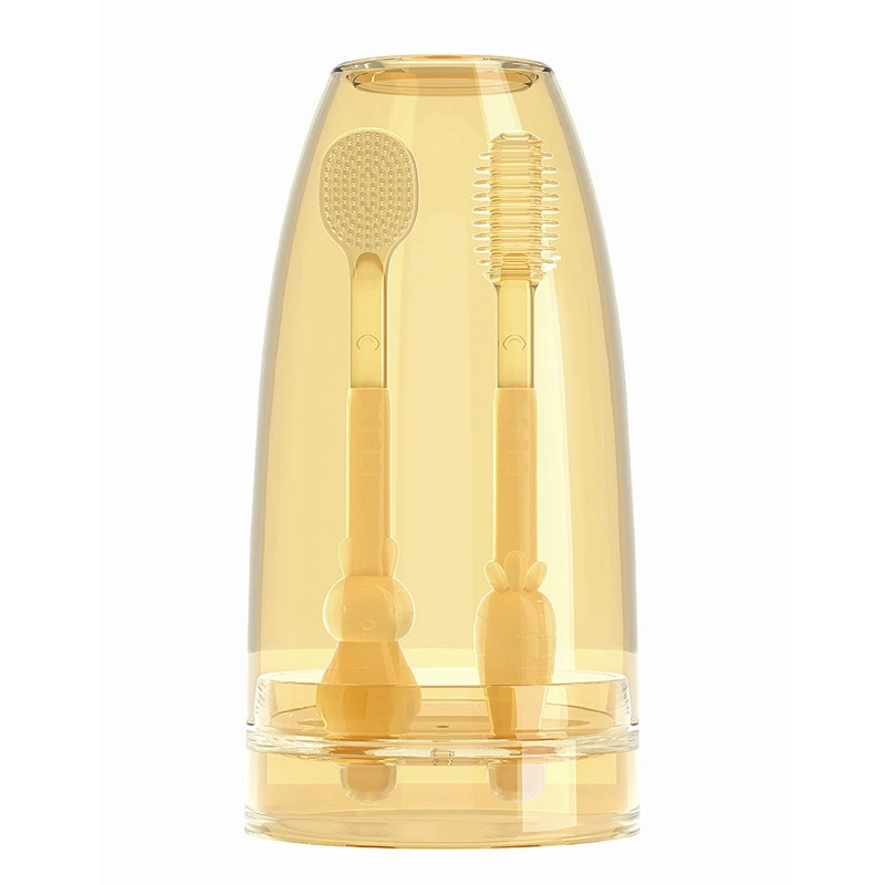 

Baby Soft Bristle Toothbrush Silicone Tongue Brush Coating Cleaner Infant Toddle