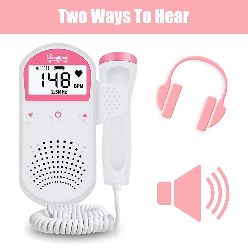 

Fetal Doppler Ultrasound Baby Heartbeat Detector Home Pregnancy Baby Sound Heart Rate Monitor No Radiation Pregnant Monitor