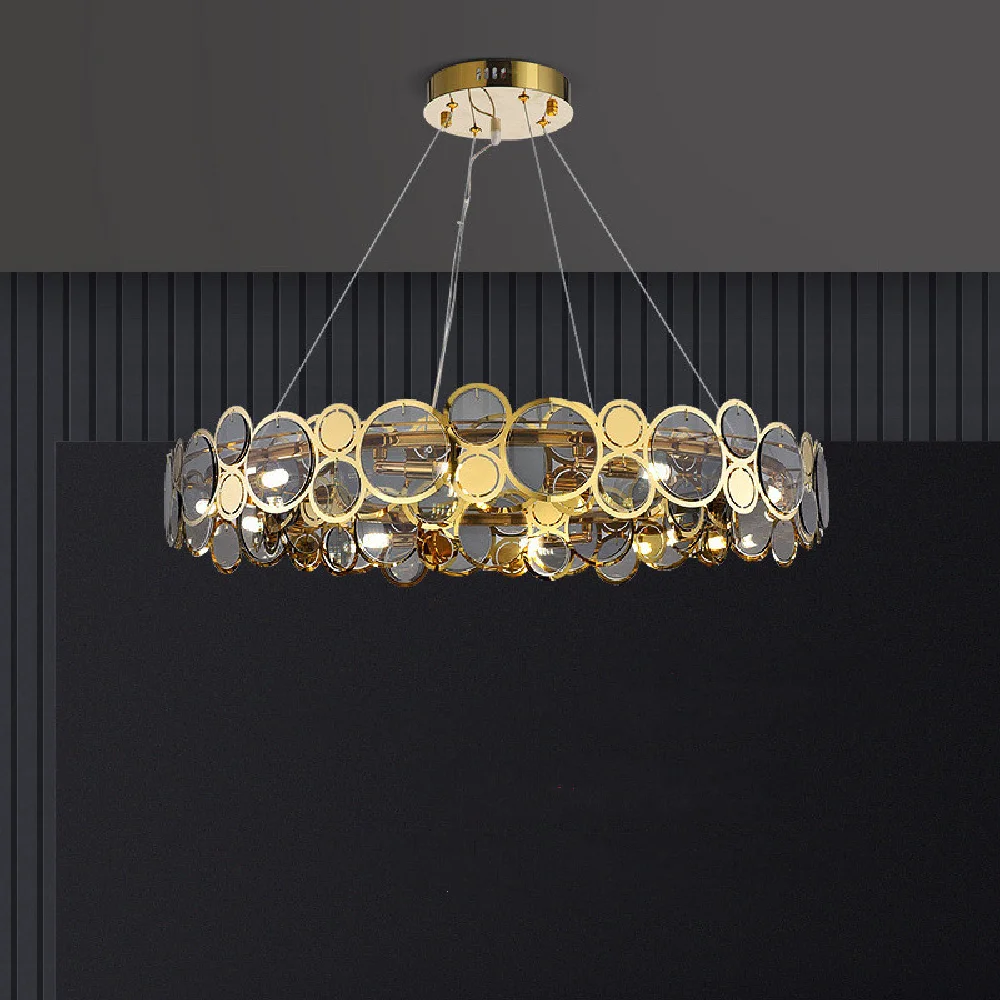 

Modern Deco Led G9 Pendant Lights Living Room Luxury Gold Steel Cable Hanging Lamp Glass Pendant Droplight Led Luminarias Lamp