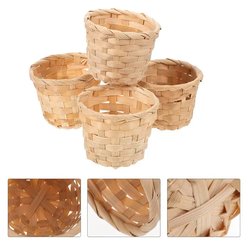 

10pcs Rural Woven Baskets Fruit Arrangement Baskets Portable Storage Baskets
