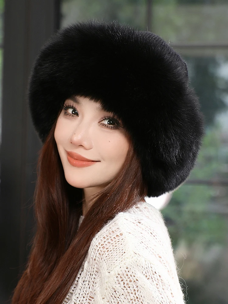 Меховая шапка для женщин среднего и пожилого возраста осенне-зимняя уличная