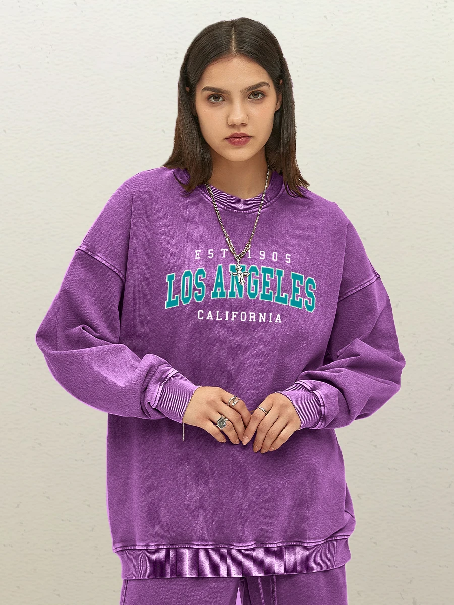 Est 1905 L0S Angeles California с буквенным принтом женская спортивная одежда из стираного