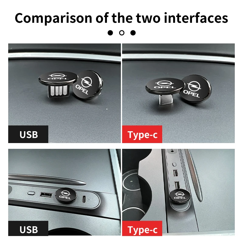 USB-флеш-накопитель автомобильный USB Type-C для Opel Zafira Meriva Mokka Grandland Corsa Astra Insignia Vectra