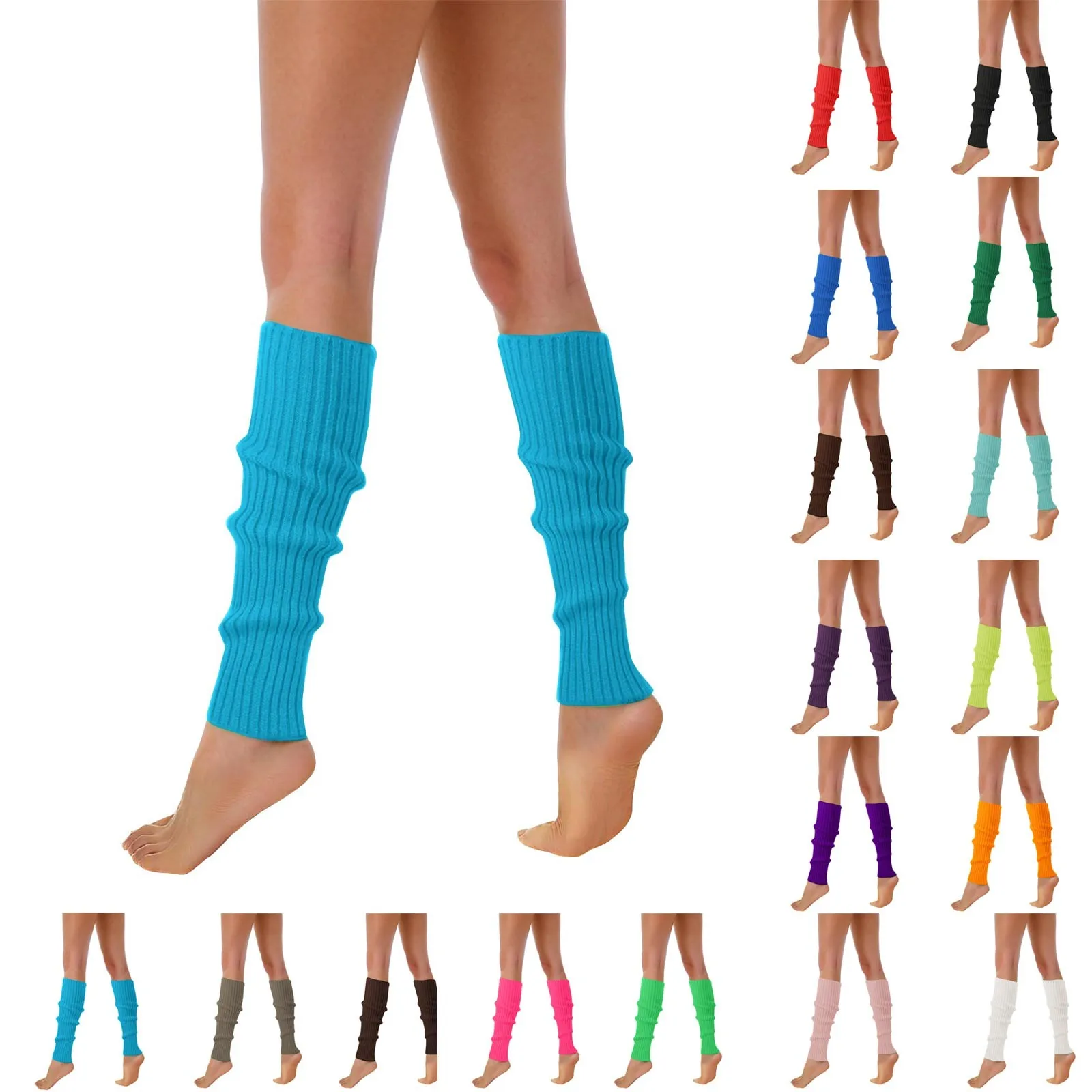 

Гетры женские неоновые ребристые, стильные аксессуары, разноцветные флуоресцентные шерстяные вязаные свободные носки для женщин, 80s, 90s