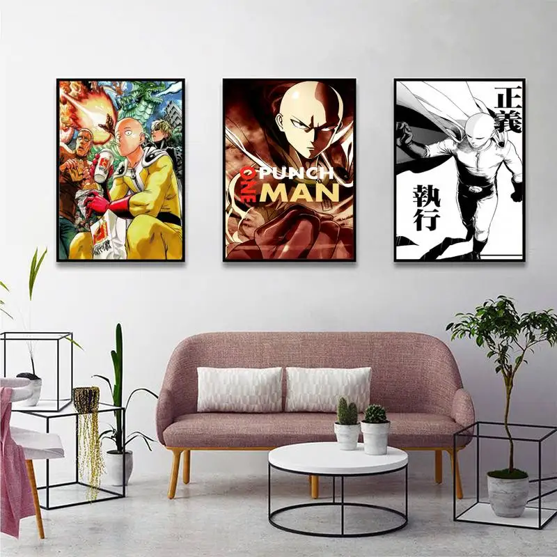 

One Punch Man Manga POSTER Posters Kraft Paper Vintage Poster Wall Art Painting Study Aesthetic Art Wall Painting