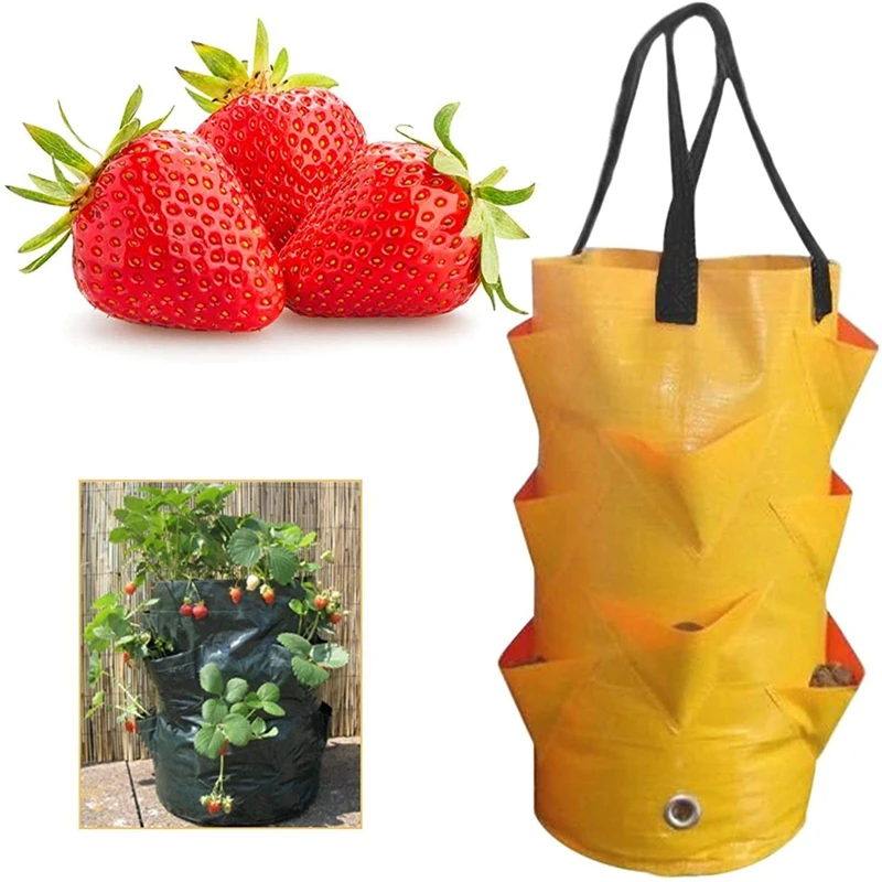 New Garden Planting Bag Strawberry Grow 3L Multi-mouth Vertical Flower Herb Tomato Planter |
