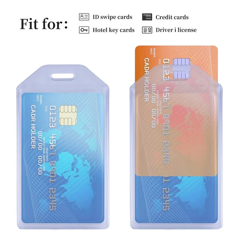 

PVC Vertical Employee's Staff Work Card Holder ID Pass Access Bus Card Cover Bank Credit Card Protective Case Badge