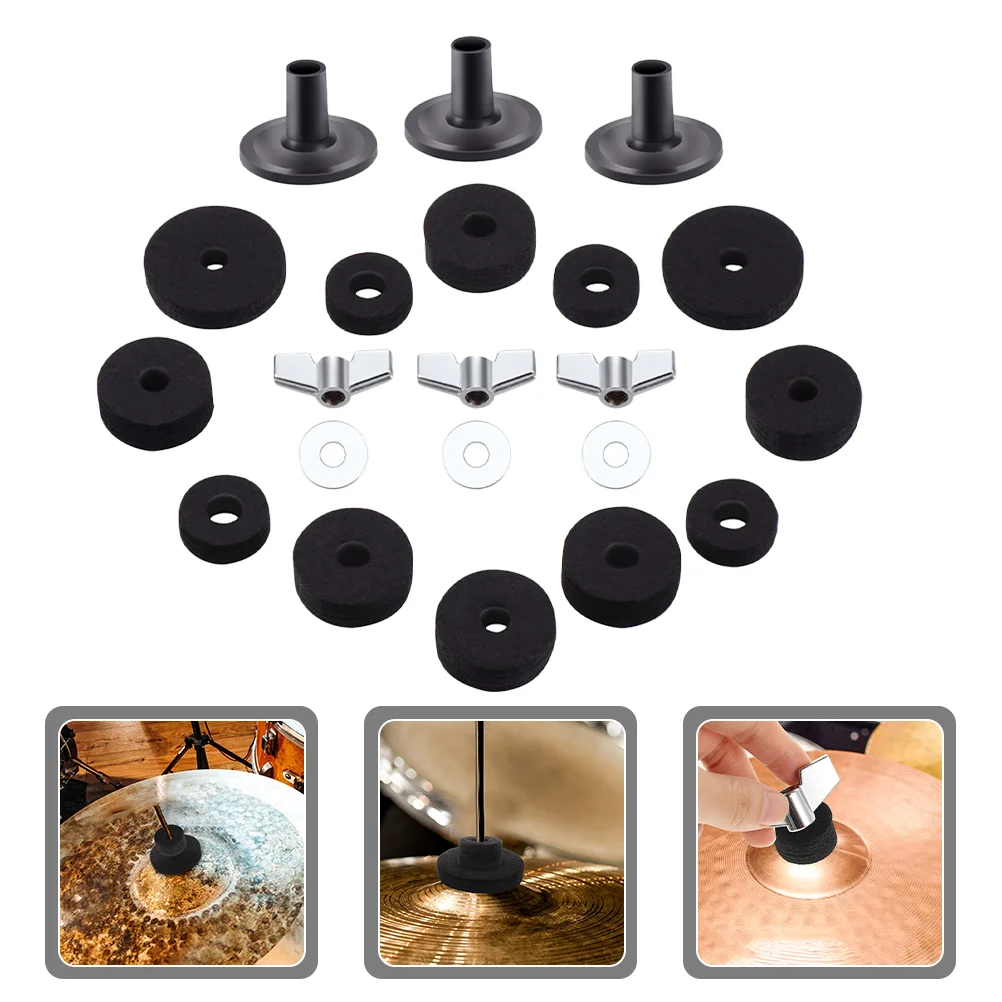 

Drum Felt Pads Set Cymbal Accessories Kit Clutch Felts Replacement Supplies Pad