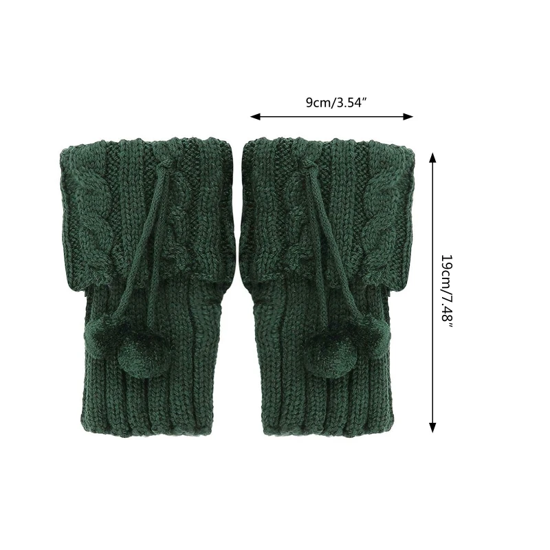 Женские зимние теплые вязаные гетры с поворотными манжетами милые плюшевые