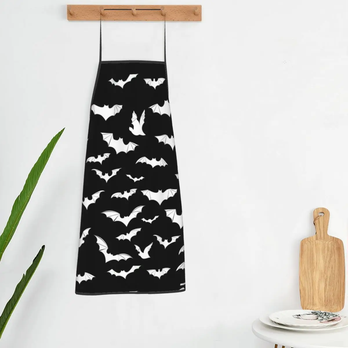 

Gothic Apron Bats Full Print Barber Barbecue Kitchen Accessories Cooking Fashionable Aprons without Pocket