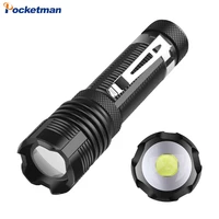 xhp50 led flashlight 5 modes telescopic zoom with clip aluminum alloy led torch