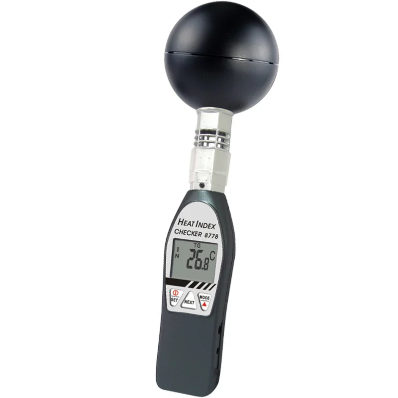 

AZ8778 Handheld Black Bulb Thermometer Temperature WBGT Heat Stress Monitor with 75 mm Black Ball