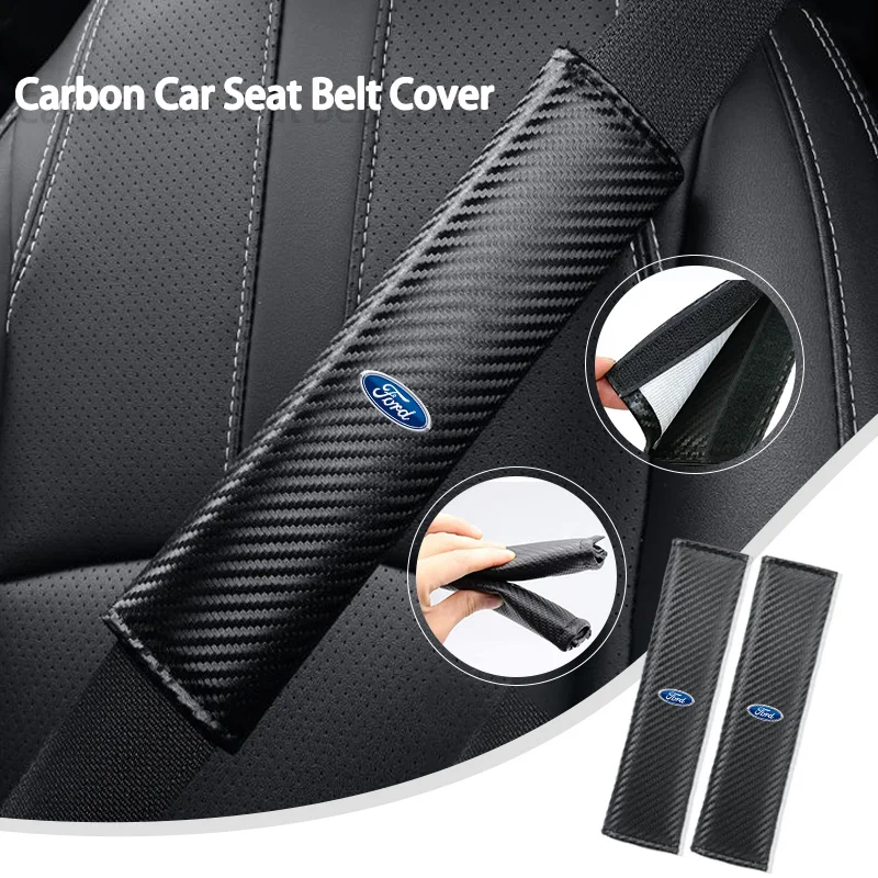 

Carbon Car Seat Belt Shoulder Protector For Ford Focus Fiesta Ranger Mondeo Kuga Escape Ecosport Fusion Explorer Edge Expedition