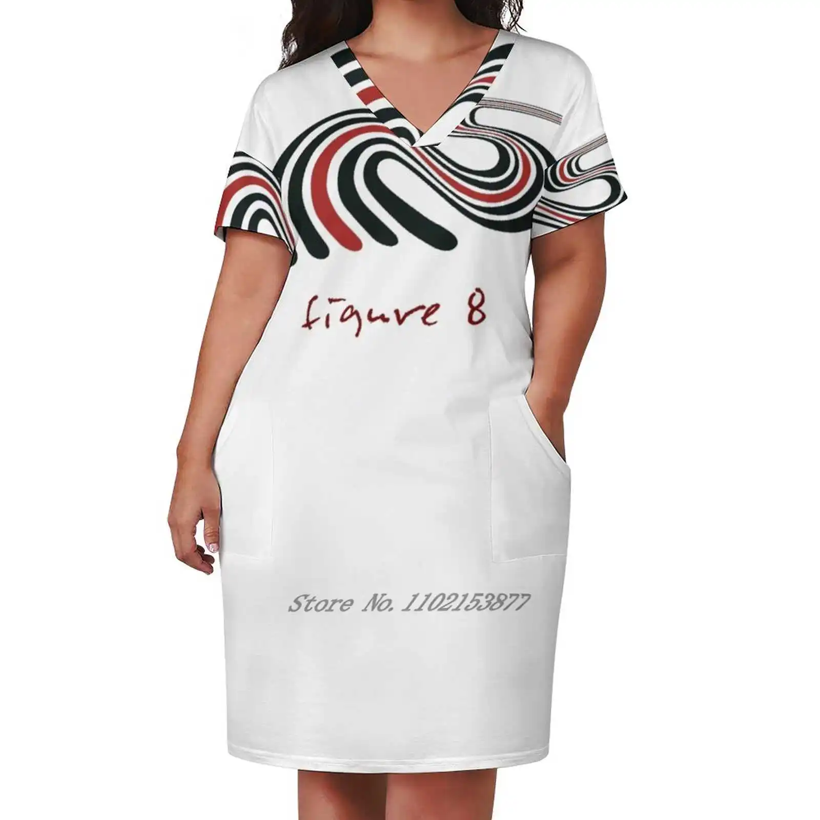 Свободное платье с карманами 20 модное принтом трапециевидной формы короткими