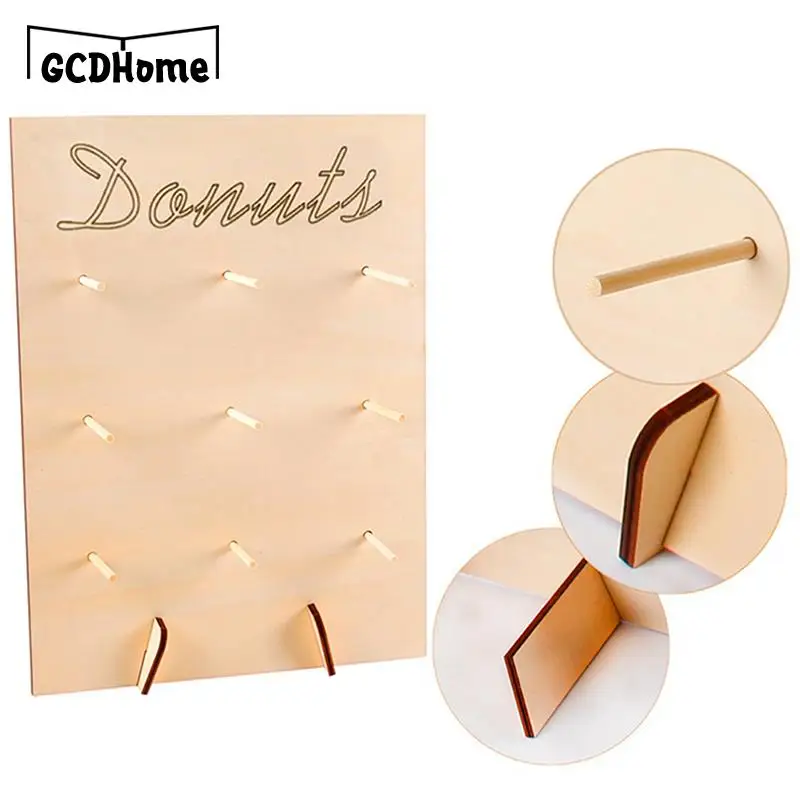 Wooden DIY Donut Wall Dessert Bar For Weddings Wedding Decoration Donuts Wall Holds Sweet Rustic Donut Boards Stand