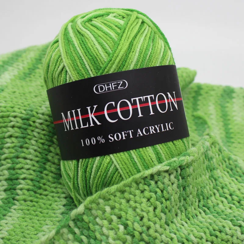 5 Balls Milk Cotton Knitted Yarn for Crochet 3 Strands Color Gradient Croche Knitting Needles Puffy With Loops Threads Wool |