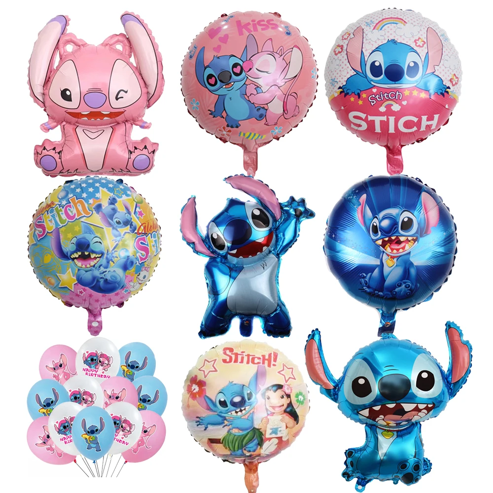 

Cartoon Stitch 6pcs Ballons 32Inch Number Aluminium Film Balloons Sets Girl Boys Air Baloes Birthday Party Decor Kids Toys Gift