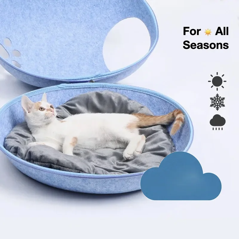 

cat bed Pet Sleeping Bag Felt Warm Pet House Cat Nest Mat Cave Sleeping Bag Cushion Pet Supplies cat house Cat basket