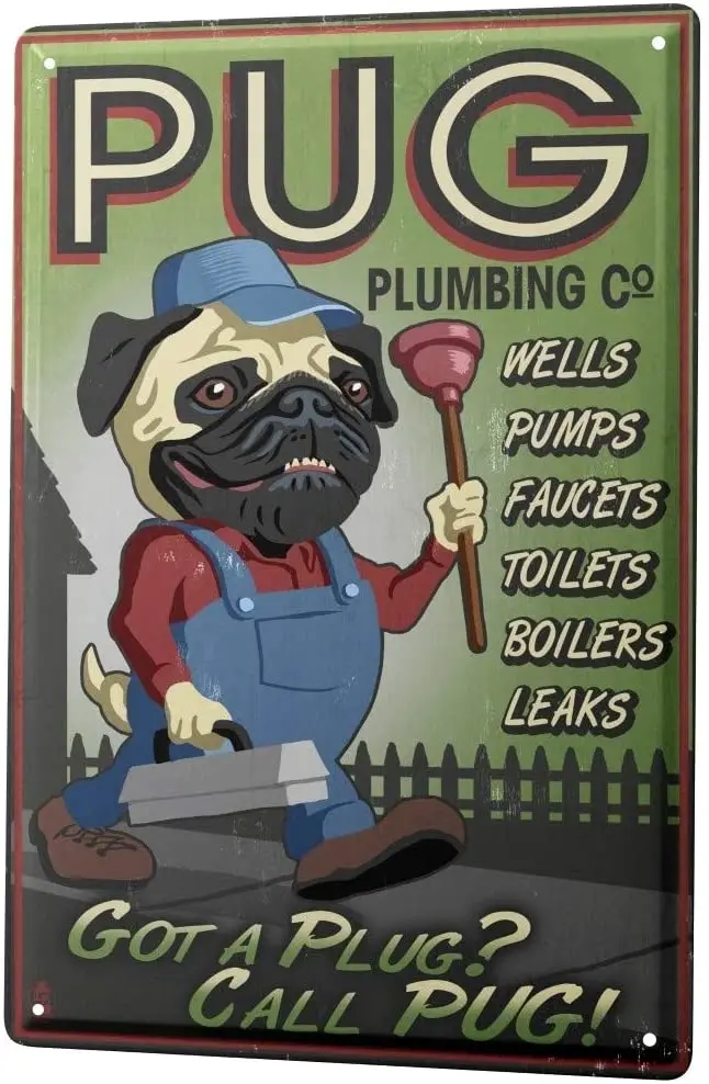

SINCE 2004 Tin Sign Metal Plate Decorative Sign Home Decor Plaques Breed Pug