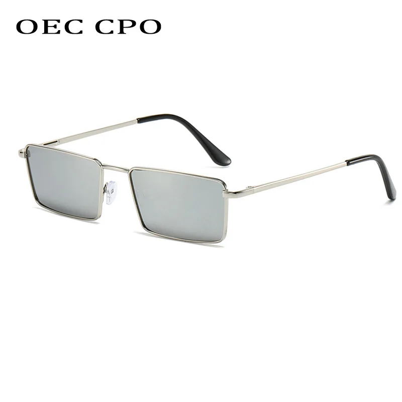 Винтажные металлические маленькие квадратные солнцезащитные очки для мужчин и