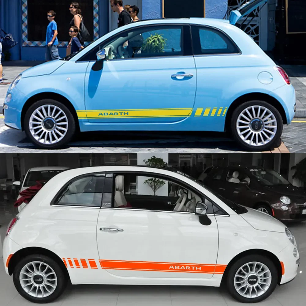 

Car Side Door Line Stickers Vinyl Film Styling Decals Auto Tuning Accessories For Fiat Abarth 500 595 Chevaux Grande Punto