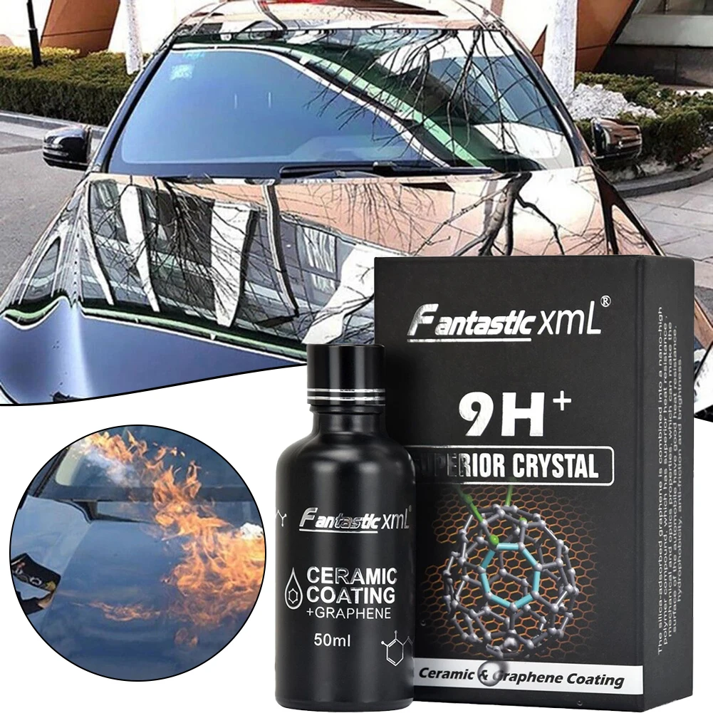 

50ML Nano Ceramic Coating Graphene 9H Pro Hydrophobic Paint Protection Car High Temperature Resistance Scratch Resistance Liquid