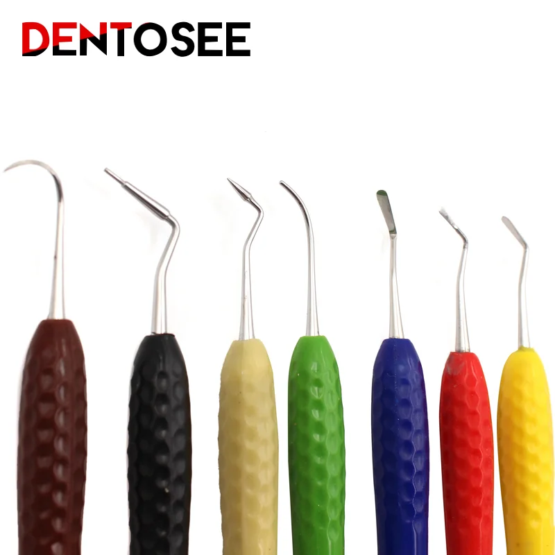 

7Pcs Dental resin filler Aesthetic restoration kit fit for LM Resin knife Plastic dresser with silicone handle Dentist Tools