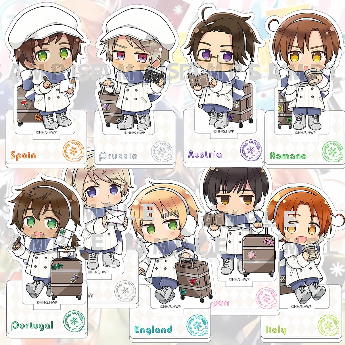Фото Акриловая подставка HD 10 см по аниме Hetalia Axis Powers: Фелициано, Ван Яо. Уникальный подарок, презент на 4 июля, настольный брелок, аниме-декор. №1