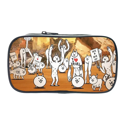 Косметичка с принтом Battle Cat, сумка-карандаш, женские косметички, пенал для мальчиков и девочек, детские школьные принадлежности, сумка для ручек, подарки